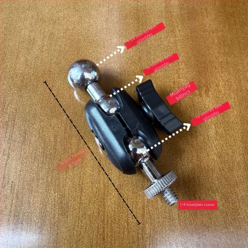 17 mm-es gömbfej 1/4-inch menet, mobiltelefon-tartó, konzolos állványkiegészítő