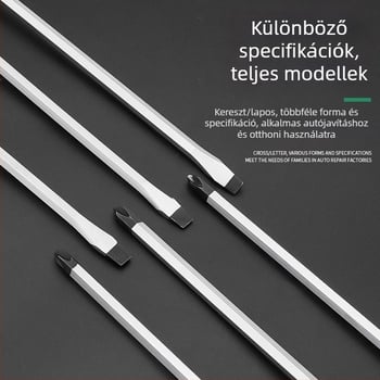 Phillips és laposfejű csavarhúzó – magas keménység, megerősített mag, ütésálló, mágneses