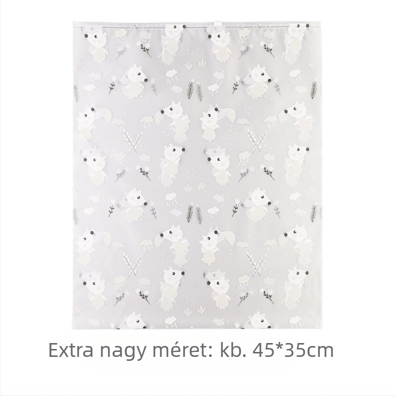 Utazási ruhatároló táska, hordozható matt felületű vízálló lezárható tasak, nagy méret 40×50 cm
