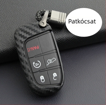 Karbonszálas szilikon kulcstartó tok Jeep, Dodge, Chrysler, Fiat számára