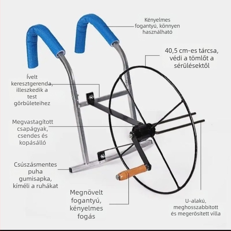 Vállra szerelhető öntöző tömlő orsó és tömlő tároló állvány