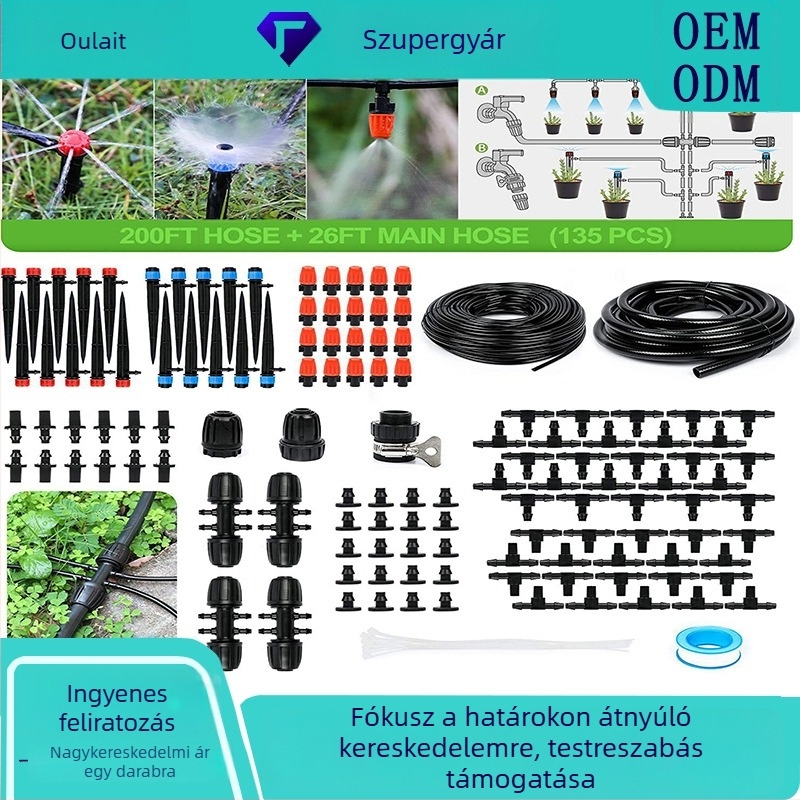 PVC csepegtető öntözési készlet kerthez, ködösítő hűtéssel és automata öntözéssel