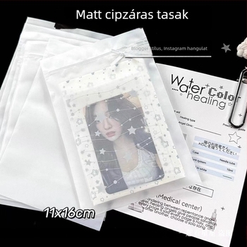Matt felületű zipzáras tasak kártyák és kreatív anyagok csomagolására, tárolásra és ajándékcsomagolásra