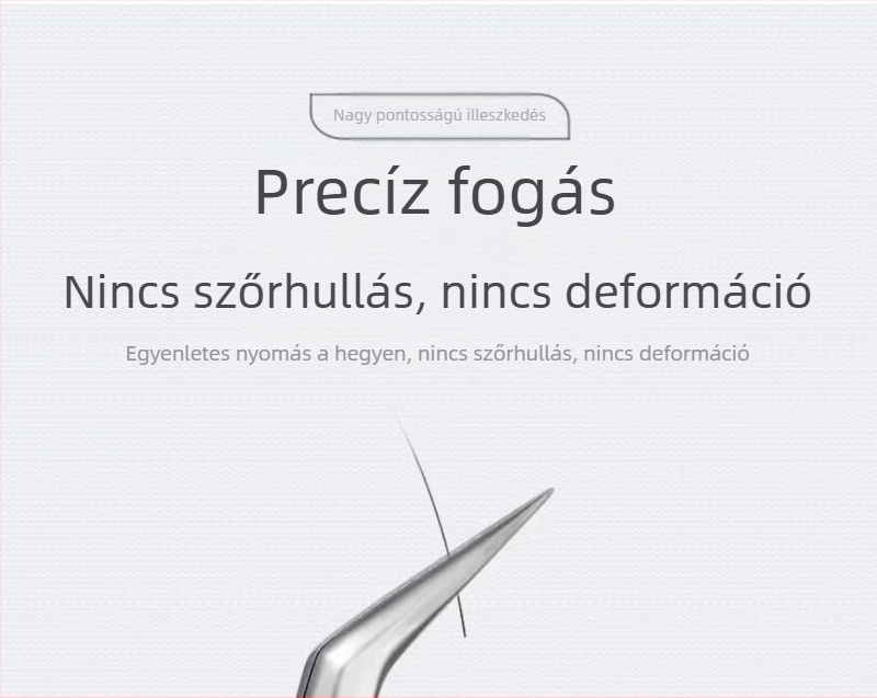 Magas pontosságú professzionális szempillacsipesz, csúszásmentes rozsdamentes acélból, Hercegnő-stílusú klip