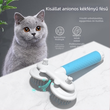 Háziállat fésű sűrű fogakkal macska és kistestű kutyák számára — tűs fésű, ABS műanyag, állat alakú
