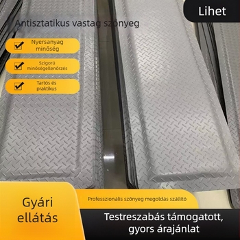 Ipari műhelyben álló antifatigue és antistatív padlómat, zöld-fekete színben