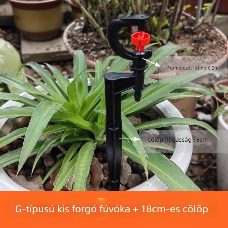 G-típusú mini forgófej mikropermetes öntözéshez, 18 cm-es földbe üthető tüske
