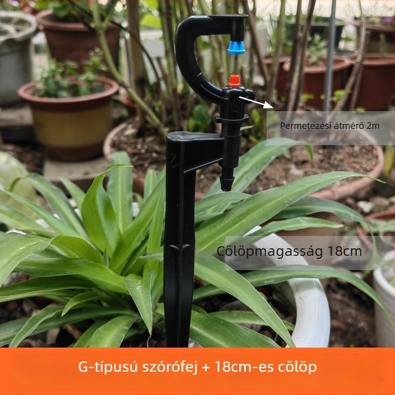 G-típusú mini forgófej mikropermetes öntözéshez, 18 cm-es földbe üthető tüske