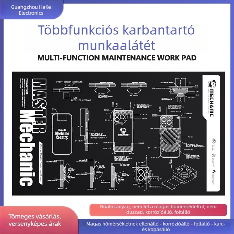 Repair Guy multifunkciós javító munkapad, hőálló csúszásmentes szigetelő párna mobiltelefonhoz, számítógéphez és tablet-hez, nagy méret