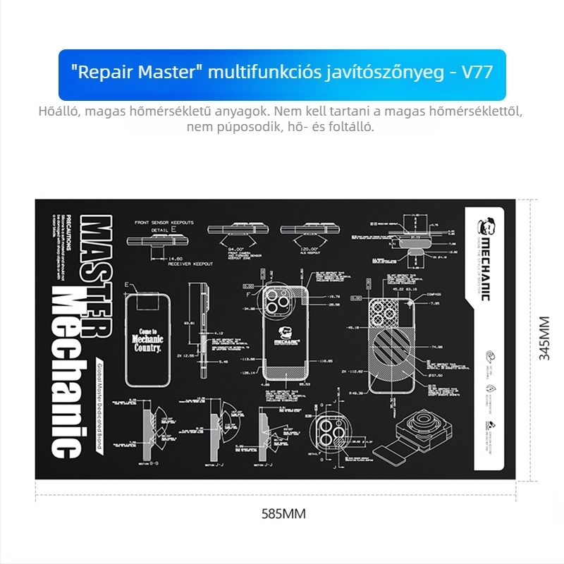 Repair Guy multifunkciós javító munkapad, hőálló csúszásmentes szigetelő párna mobiltelefonhoz, számítógéphez és tablet-hez, nagy méret