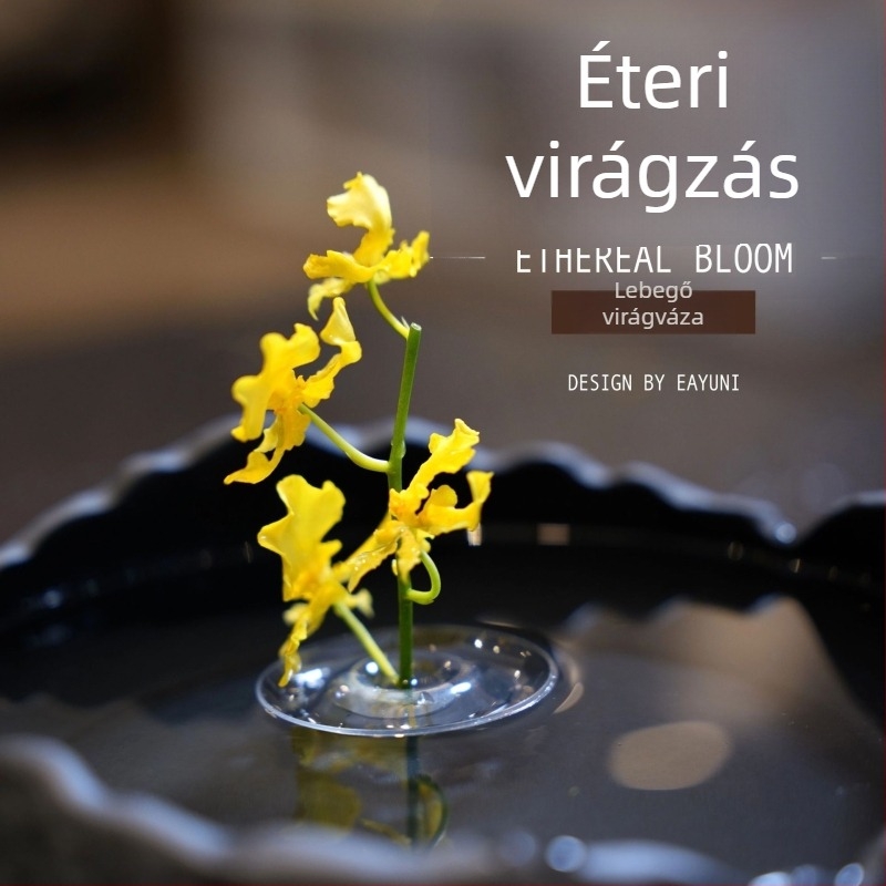 Új stílusú, minimalist virágkompozíció, hidropónikus virágtartó, nappali dekoráció