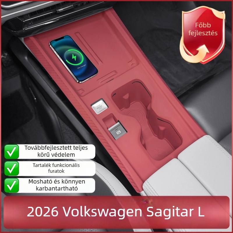 VW Sagitar L középkonzol szilikon pad, kompatibil 26 modellel; négy ajtó ablakemelésének védelme, csúszásmentes dekoratív belső kiegészítő.