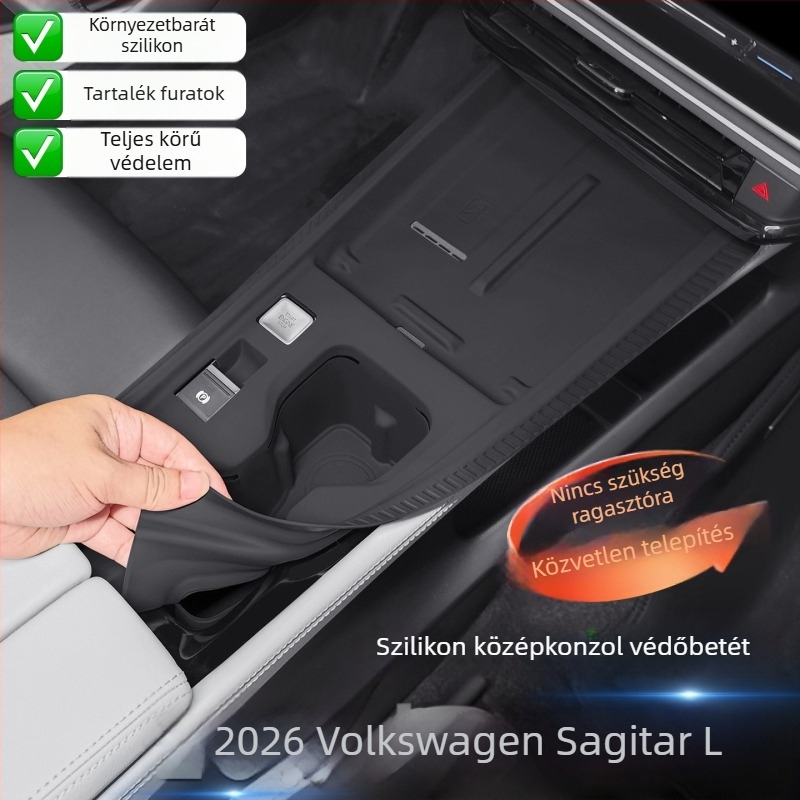 VW Sagitar L középkonzol szilikon pad, kompatibil 26 modellel; négy ajtó ablakemelésének védelme, csúszásmentes dekoratív belső kiegészítő.