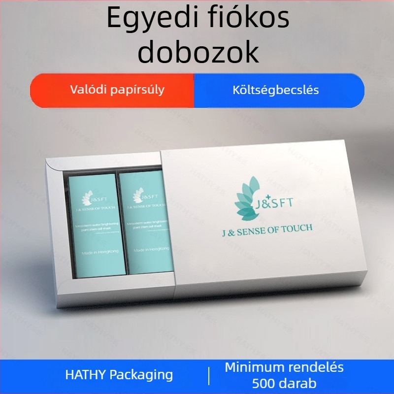Személyre szabott fehérnemű csomagoló doboz fiókos kialakítással, összecsukható ajándék doboz, nyomtatott színes zokis doboz.