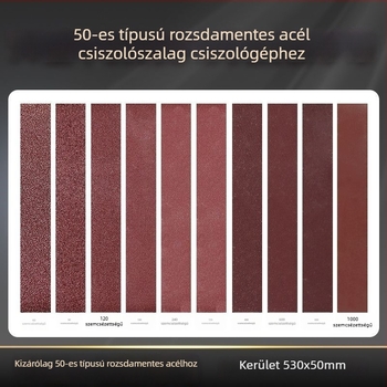 50-típusú meghosszabbított verzió rozsdamentes acél szalagcsiszolóhoz illeszkedő csiszoló szalag 530x50 mm
