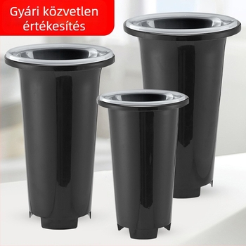 Műanyag orchidacserép, fekete átlátszó kivitel, minimalist design, nagy méret, légáteresztő, készlet orchideákhoz