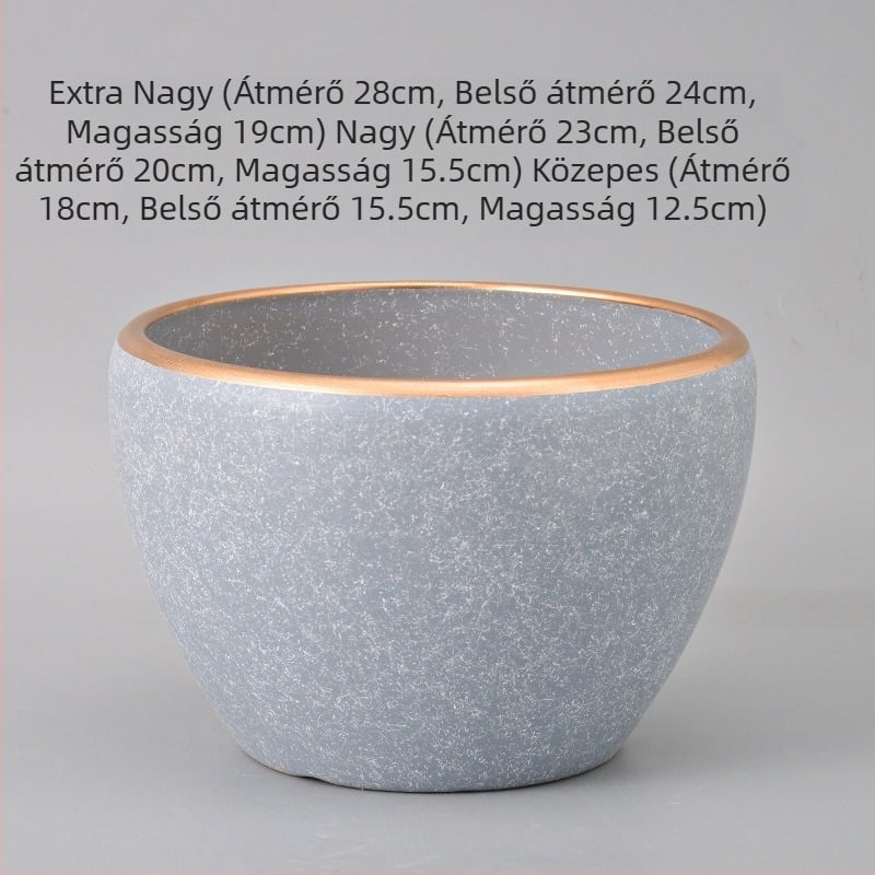 Nagy kerámia virágcserép, minimalista nordikus stílus, ideális balkonra, orchideák és szukkulenták számára, beltéren.