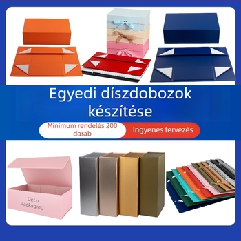Személyre szabott ajándékdoboz alsóneműkhöz, zoknikhoz, élelmiszerekhez és teához, univerzális mágneses fedéllel, poharakhoz és kiegészítőkhöz