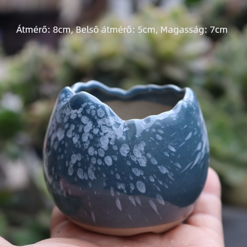 Kerámiából készült színes tojáshéj mintázatú szukkulens virágtartó, mini a belső asztalhoz és otthoni balkonnak, retro stílus