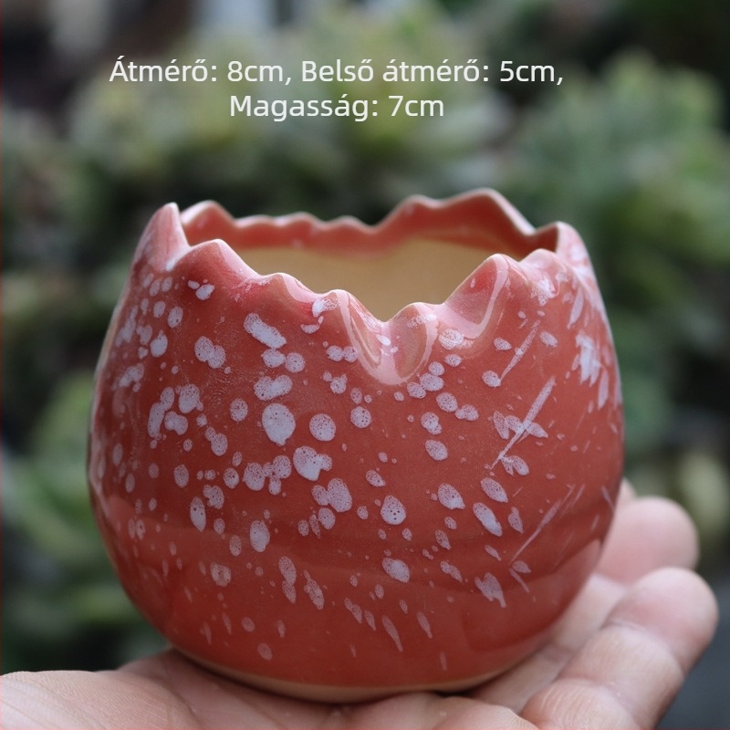 Kerámiából készült színes tojáshéj mintázatú szukkulens virágtartó, mini a belső asztalhoz és otthoni balkonnak, retro stílus
