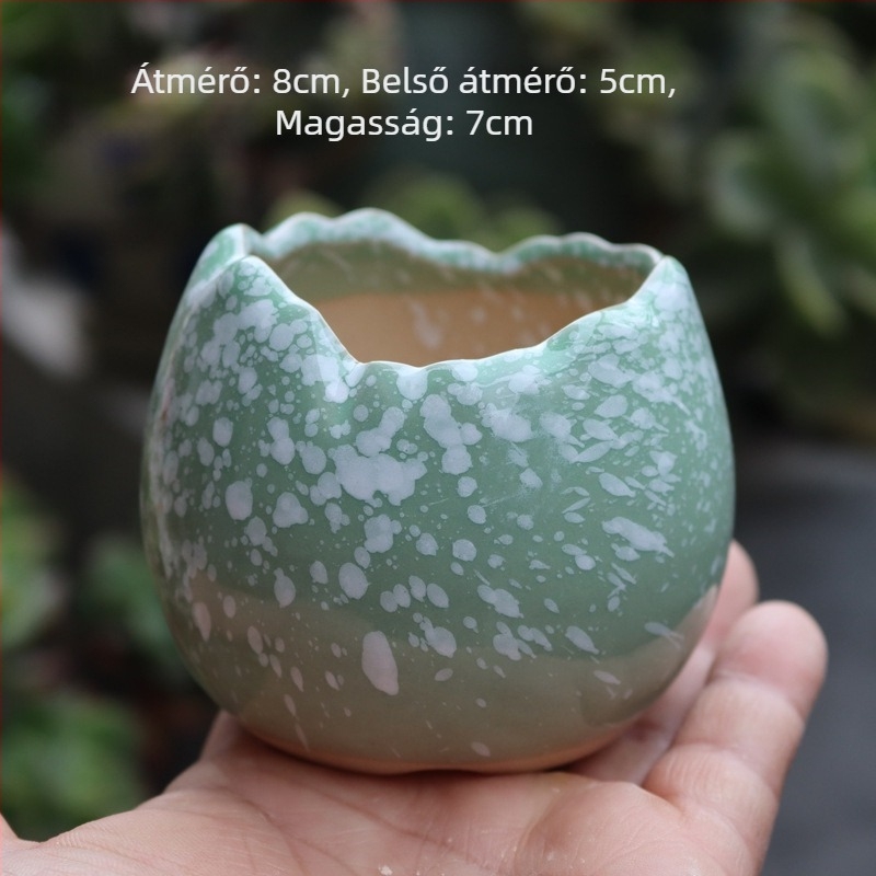 Kerámiából készült színes tojáshéj mintázatú szukkulens virágtartó, mini a belső asztalhoz és otthoni balkonnak, retro stílus
