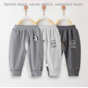 Baba nyitott ágyékrészű nadrág potty-traininghez, uniszex, pamut hosszú nadrág, tavasz–ősz