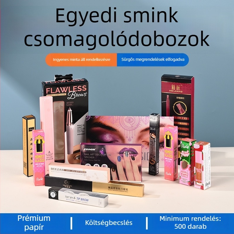 Személyre szabott csomagolódoboz parfümhöz és kozmetikumokhoz, fehér kraftpapírból készült doboz; fülhallgató és illóolaj doboz