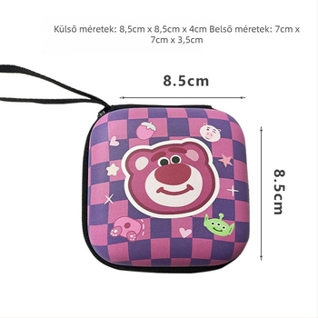 EVA Cartoon vezeték nélküli fülhallgató tok kábelrendezővel, érme zsebbel és mini USB meghajtó tárolóval