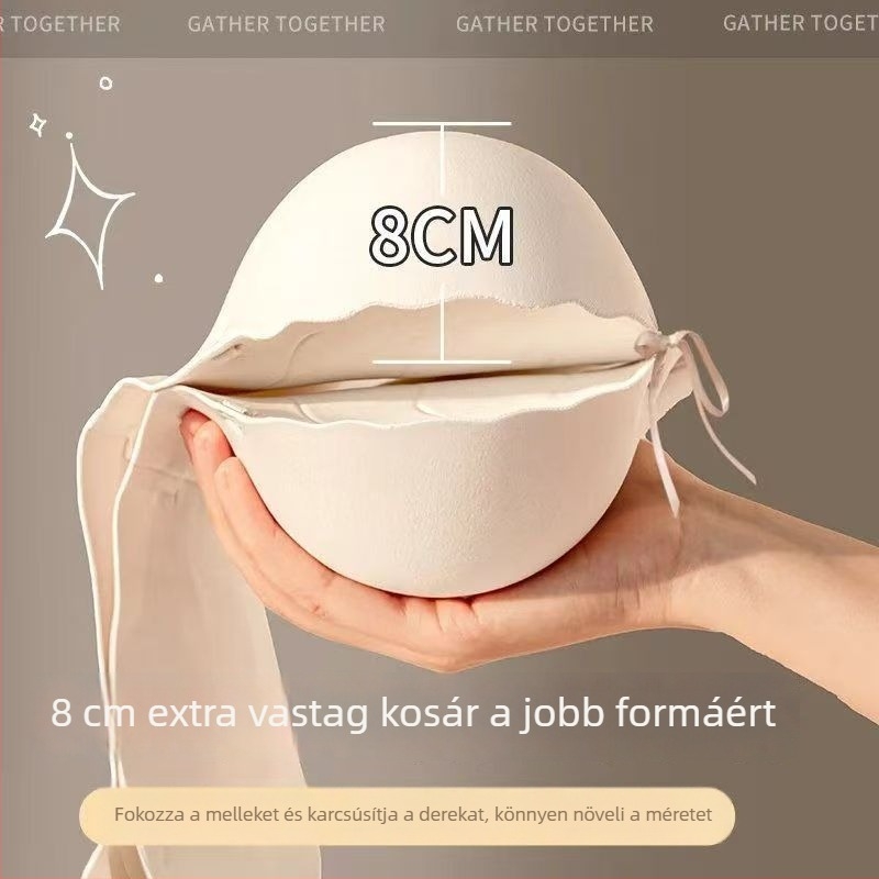 Vállpánt nélküli csúszásmentes melltartó, vezeték nélküli, kis mellemhez, push-up, seamless, levehető vállpántokkal