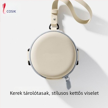 Kerek EVA fülhallgató tároló tok, hordozható szervező kábelekhez és Bluetooth fülhallgatókhoz