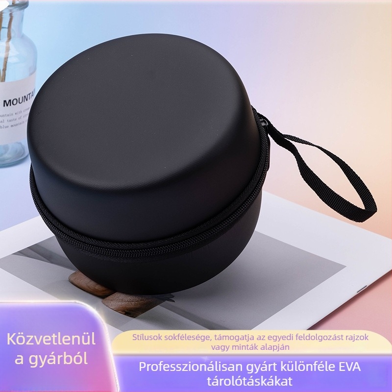 Hordozható kerek EVA fejhallgató tok, csomagoló dobozzal, többfunkciós digitális elektronikai szervező