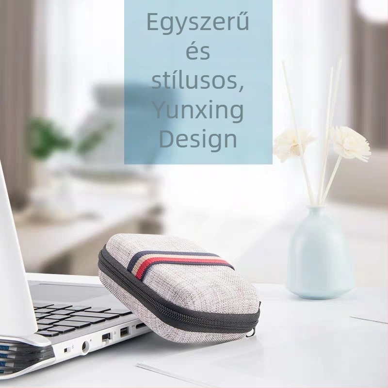 Többfunkciós digitális táska fejhallgatókhoz, kábelekhez, Bluetooth töltőkhöz és merevlemezekhez; logó címkés csomagoló doboz