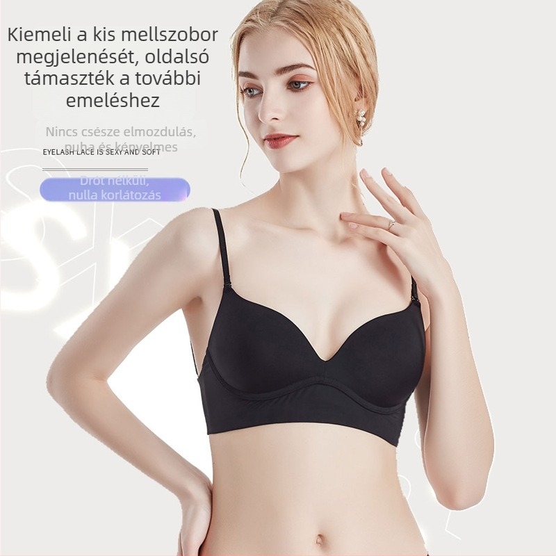 Drót nélküli melltartó, hátul nyitott, U-alakú hátsó rész, varrat nélküli, támogatja a kis melleket, anti-sag.