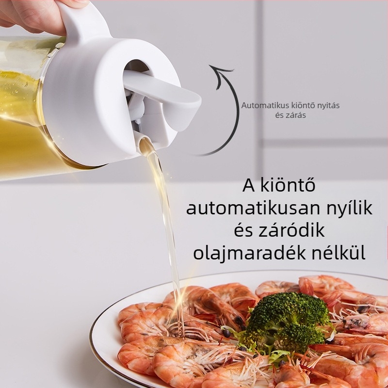 Automata nyitás-zárású üveg olajtartó, készlet szójaszószhoz és ecethez