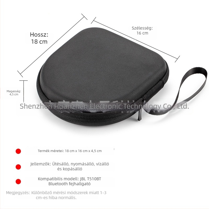 Fejre illeszkedő Bluetooth fejhallgató tároló tok JBL T520BT-hez