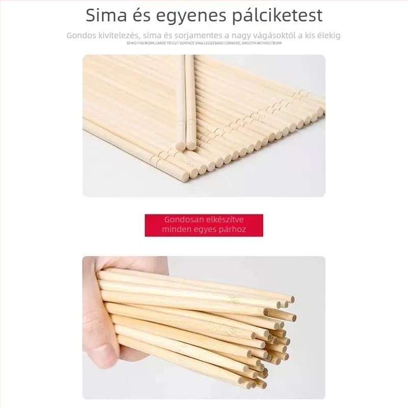Egyszer használatos bambusz evőpálcák, egyenként csomagolva éttermek számára