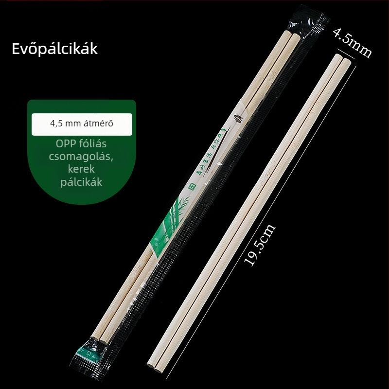 Egyszer használatos bambusz evőpálcák, egyenként csomagolva éttermek számára