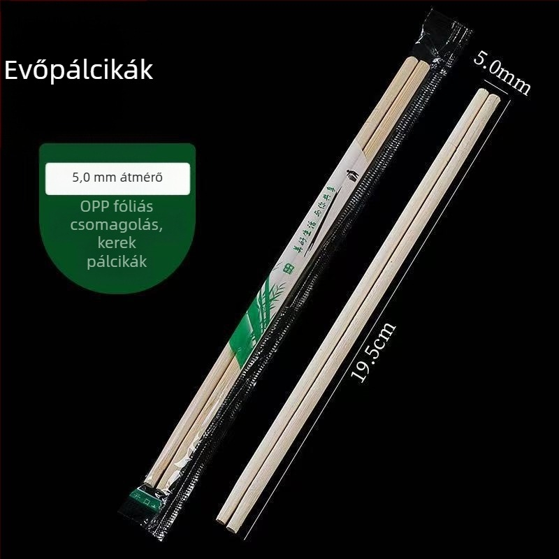 Egyszer használatos bambusz evőpálcák, egyenként csomagolva éttermek számára