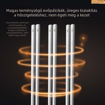 Háztartási titánium evőpálcikák, kínai stílusú titánötvözet, csúszásmentes, penészálló, hőálló, hordozható