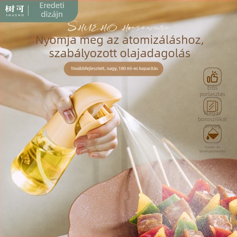 Üvegből készült olajspray-palack, háztartási konyhai használatra, élelmiszer-minőségű