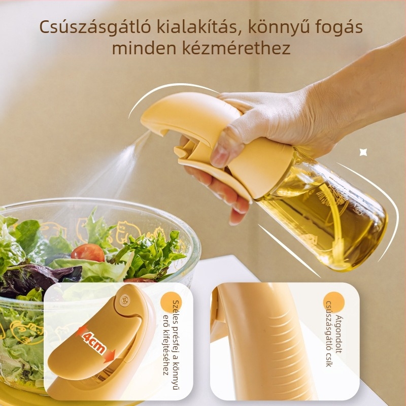 Üvegből készült olajspray-palack, háztartási konyhai használatra, élelmiszer-minőségű
