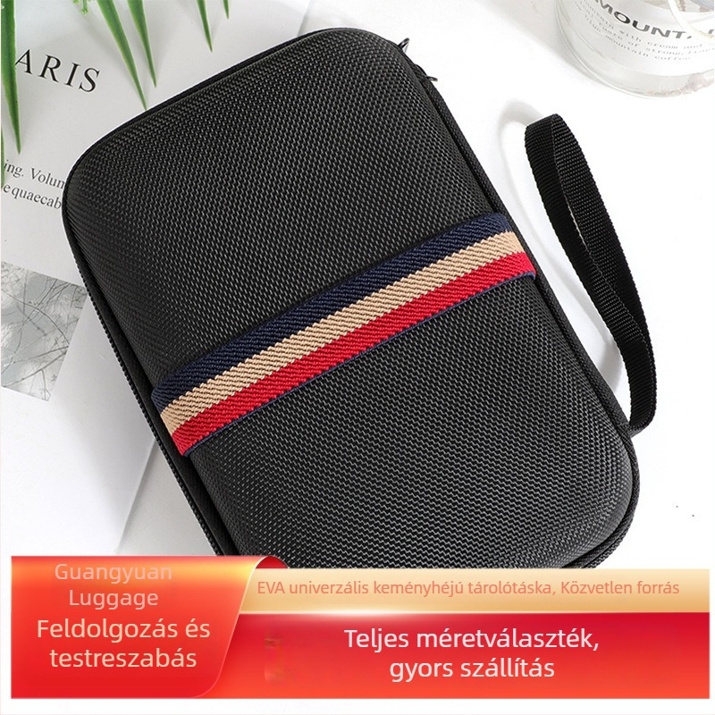 EVA‑kemény héjú hordozható merevlemez tároló táska és digitális kiegészítők, Seagate-kompatibilis, univerzális tápegység-doboz, töltő, adatkábelek és fejhallgatók