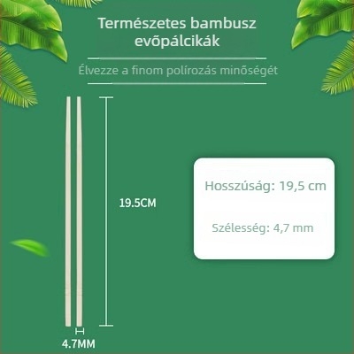 Egyszer használatos bambuszos evőpálcikák éttermek számára, megfizethető gyorséttermi evőeszközök, higiénikus és kényelmes otthoni és elvitelre.