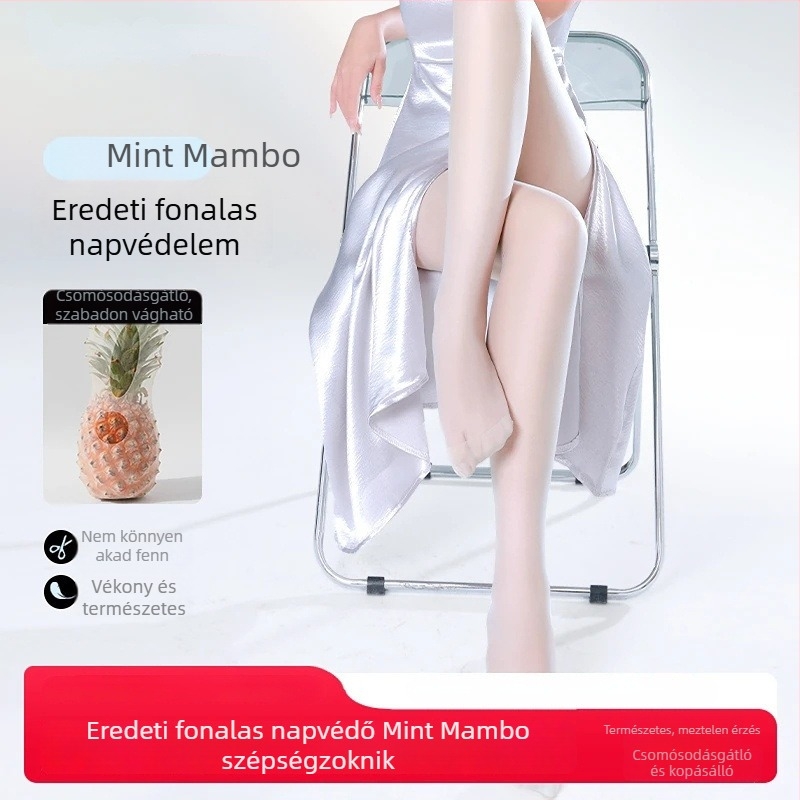 Mentol színű UV-védett ultra vékony harisnyanadrág, nude hatás, magas átláthatóság