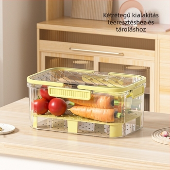 Hordozható élelmiszer-frissítő tároló zárható fedéllel, irodai, piknik és kültéri használatra, nagy kapacitású, PET anyag