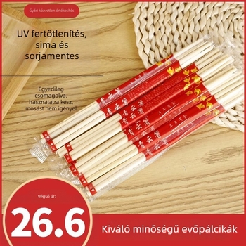 Egyszer használatos bambuszpálcikák, éttermek és kiszállítások számára, egyedi csomagolásban, praktikus, olcsó és higiénikus