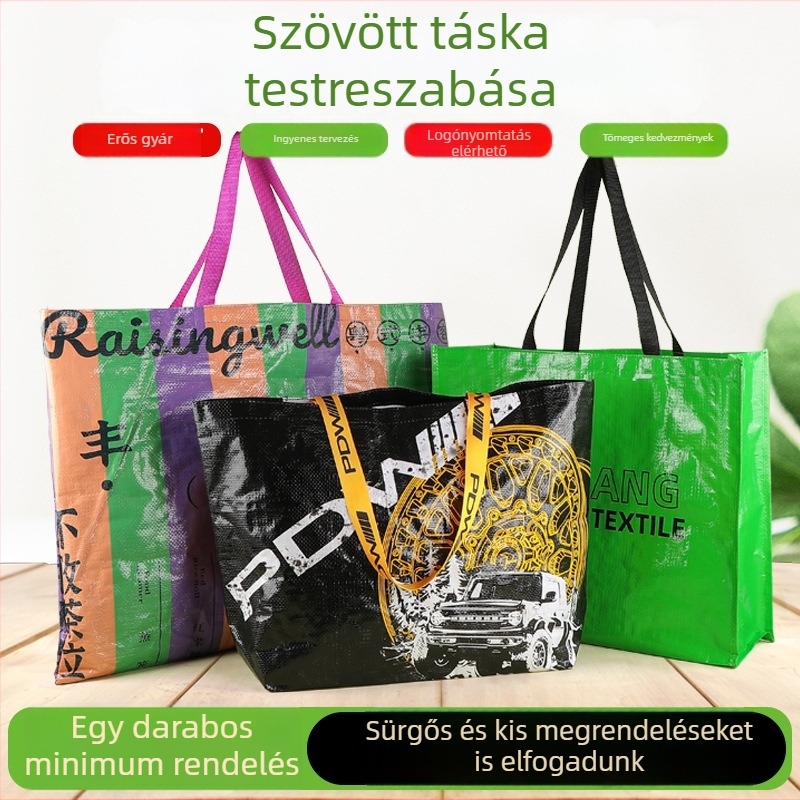 Személyre szabott PP szövött tote táskák, feltűnőek, környezetbarát ajándéktáskák