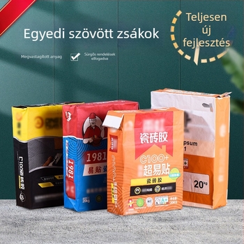 Személyre szabott zárható tasak cement, habarcs, gipsz, glettpor és csempék csomagolásához