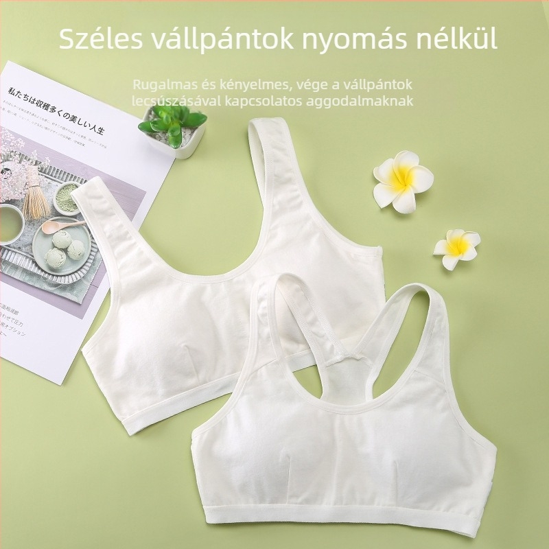 Pamut edzőmelltartó lányoknak 7–14 éves korosztálynak