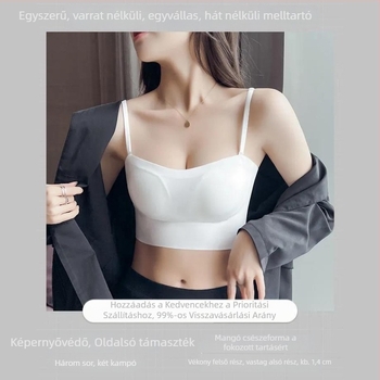 Váll nélküli, varrat nélküli melltartó kis méretű keblekhez — oldalsó formázás, hátsó simítás